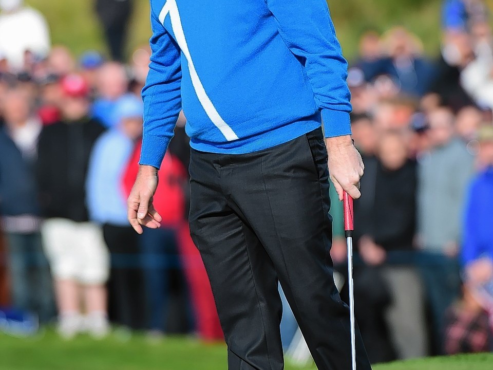 But things have not gone as well for Stephen Gallacher and Ian Poulter