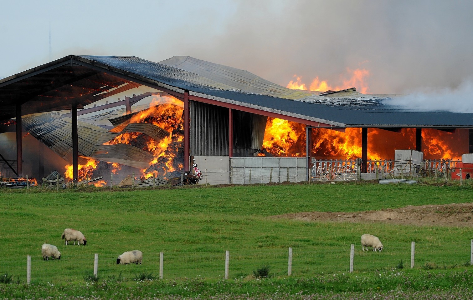 Barn fire just off the A96