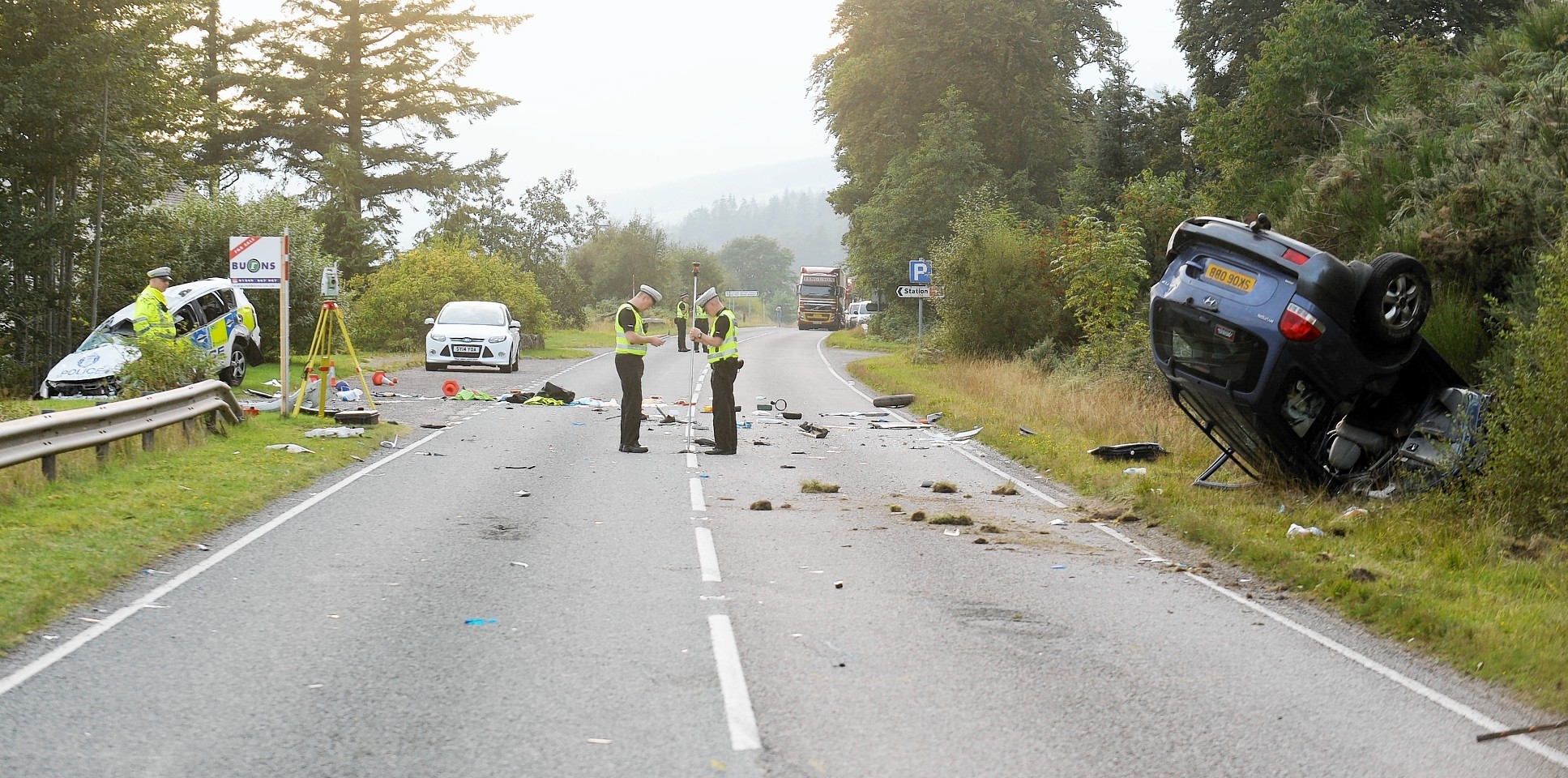The scene of the crash near Garve