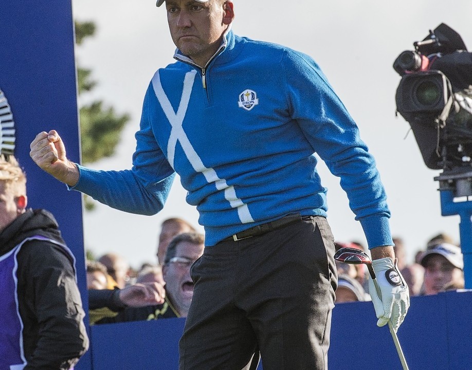 Ian Poulter didn't have too much to celebrate but we did see him punch the air in delight once or twice this morning