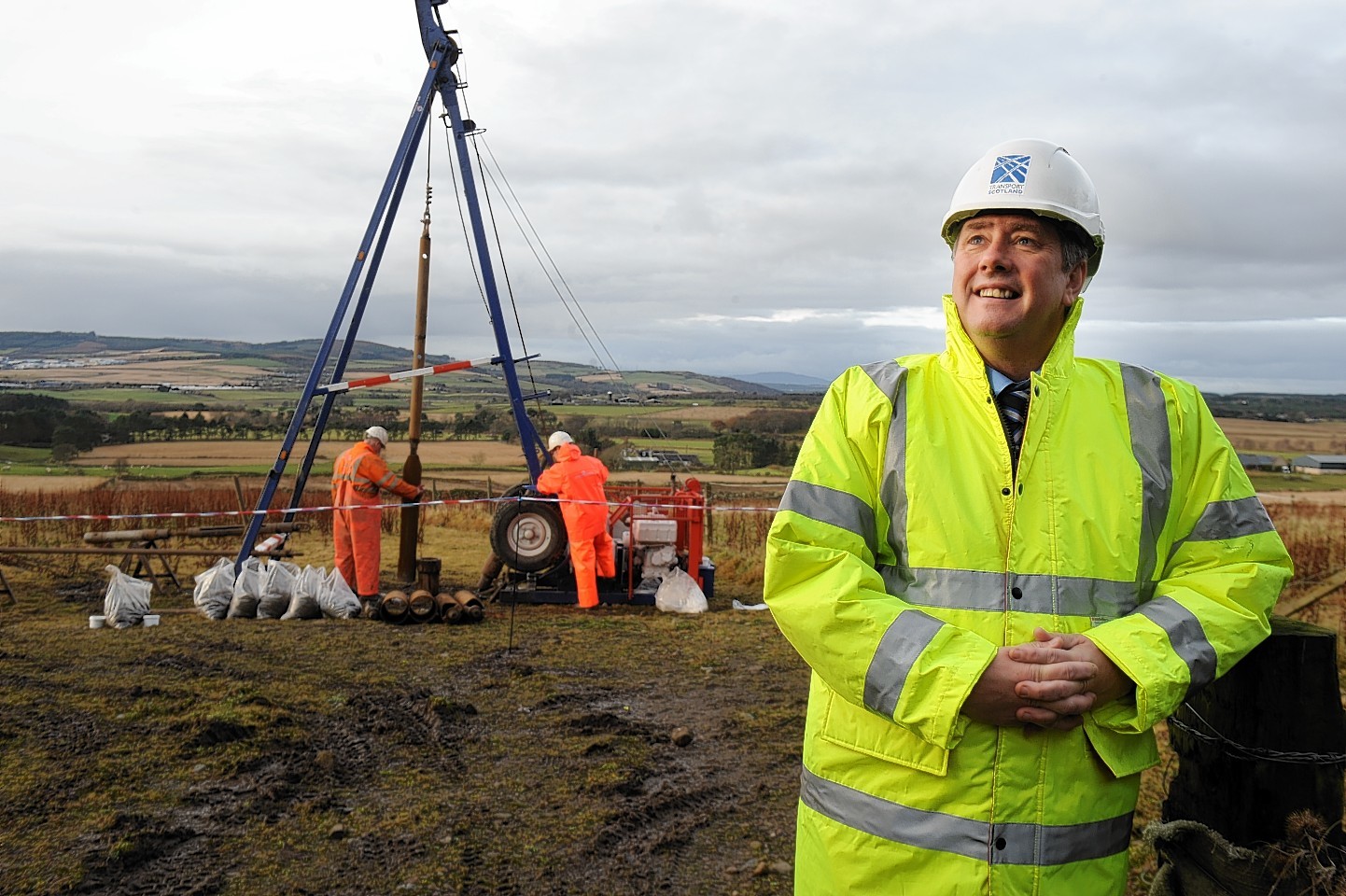 Infrastructure Secretary Keith Brown heralds start of work on Aberdeen bypass.