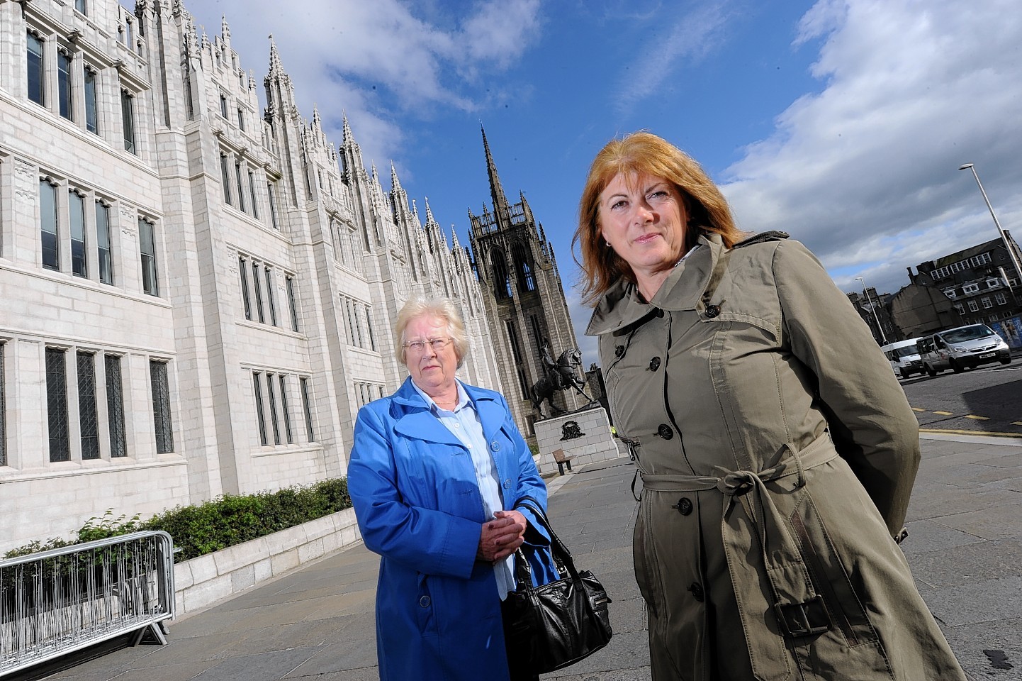 Lorna McHattie outside Marischal College