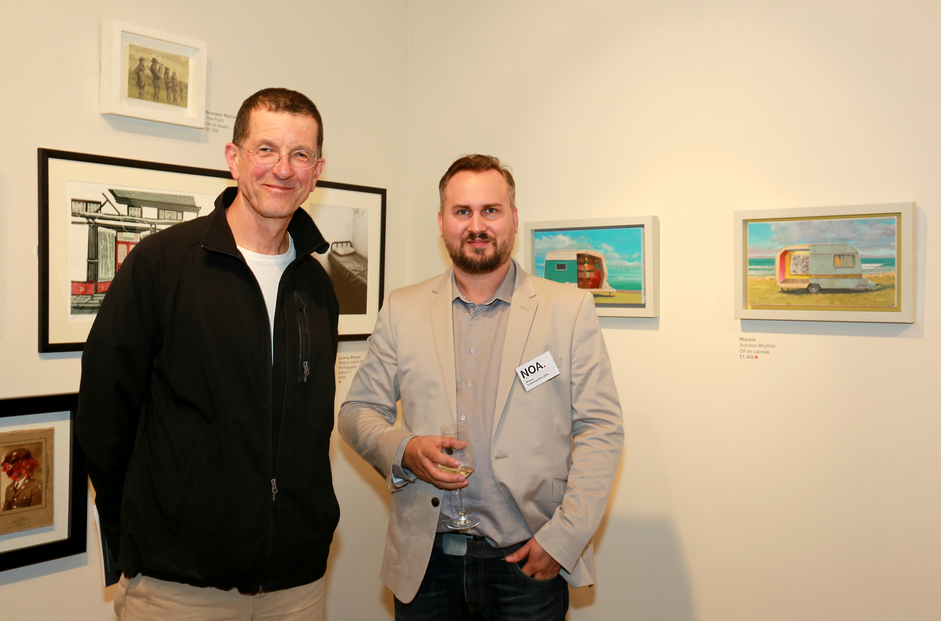 Artist Andrew McIntosh -known as Mackie (right) with Antony Gormley.