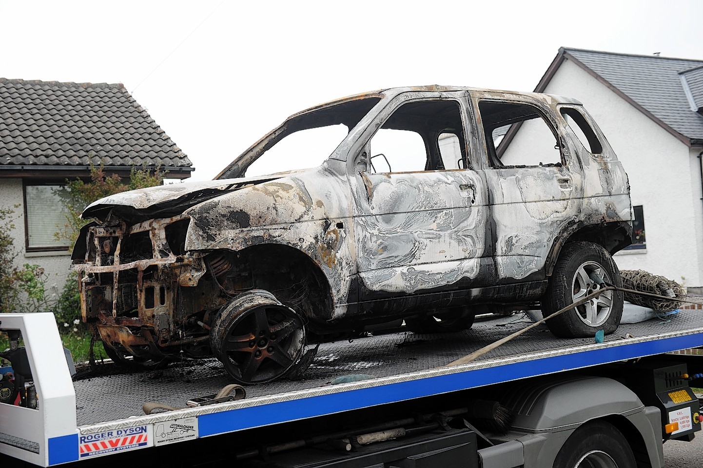The vehicle which was destroyed at Newhall.