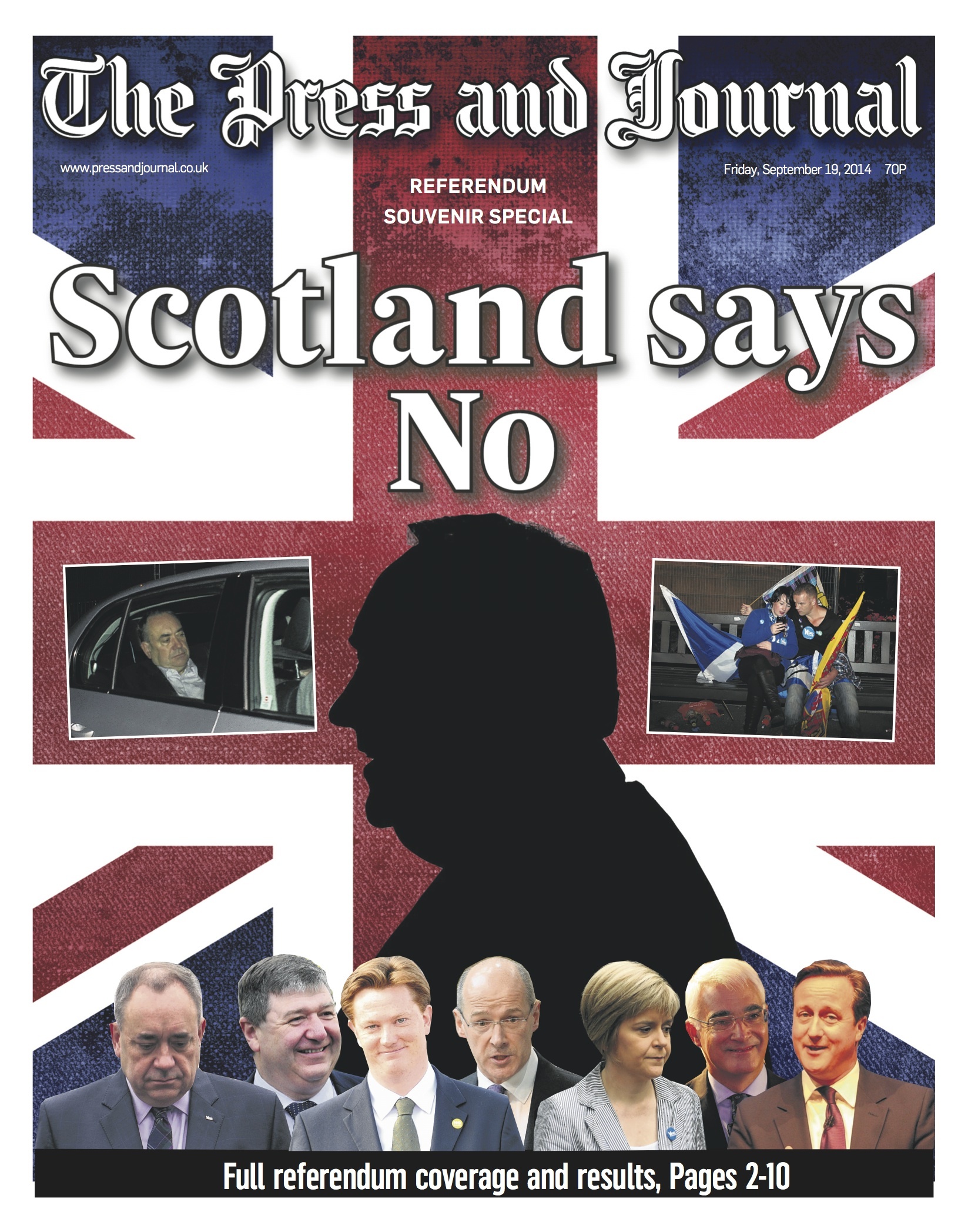 The Press and Journal's front page as Scotland votes no