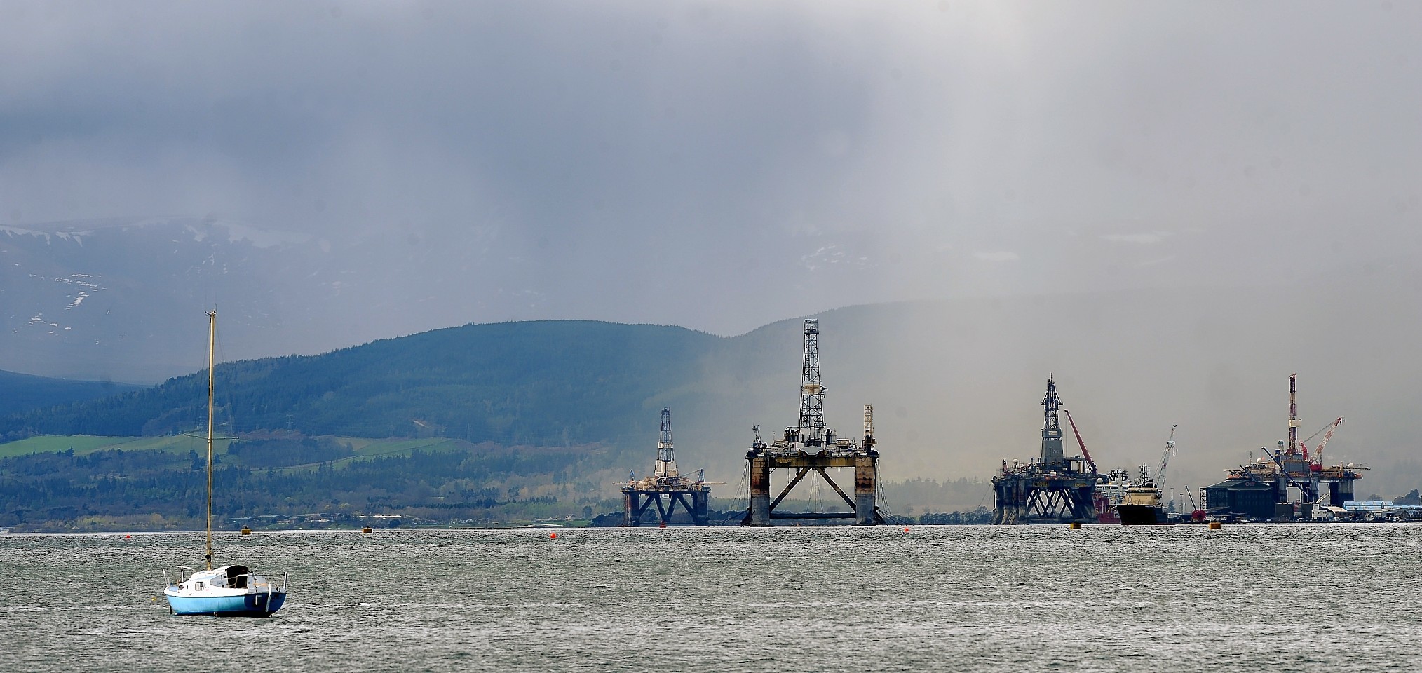 Oil rigs in the Cromarty Firth 