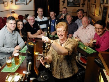 Pub-goers at the Old Mill Inn, on closing day. Credit: Kenny Elrick.