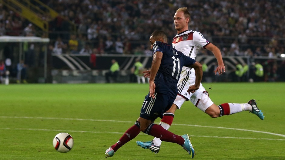 Ikechi Anya cores Scotland's equaliser against Germany