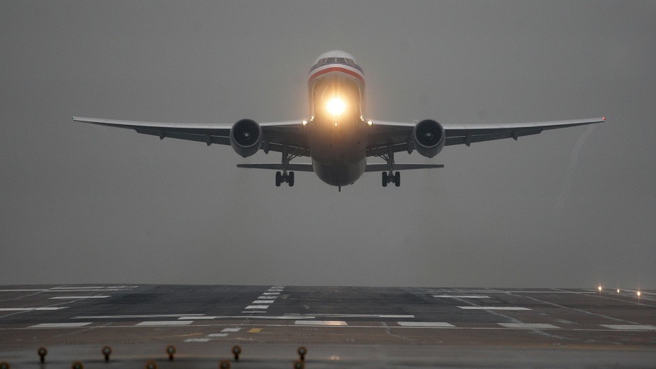 Flights are delayed as a result of thick fog