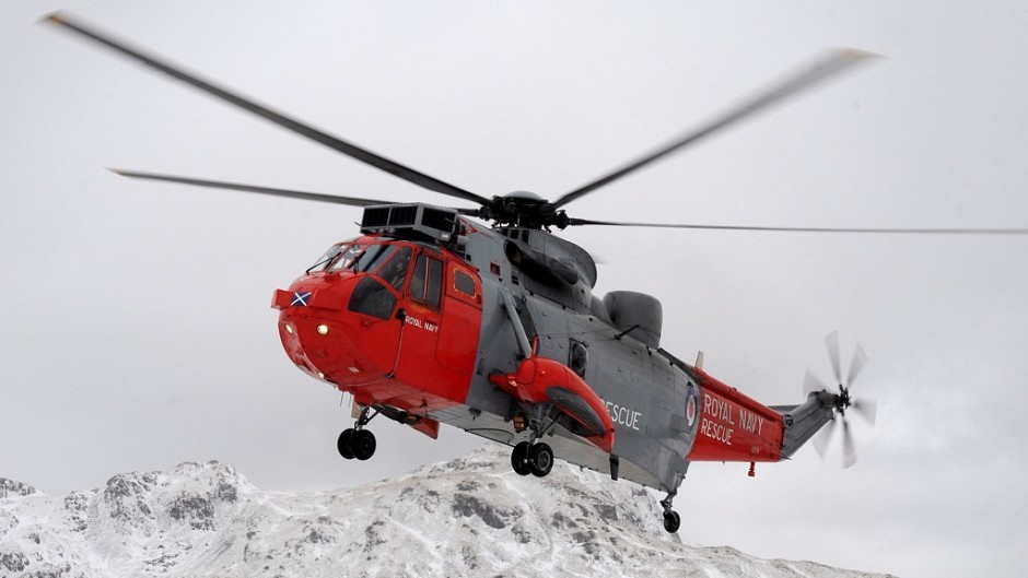 A Royal Navy Sea King helicopter was involved in the rescue in the Cairngorms