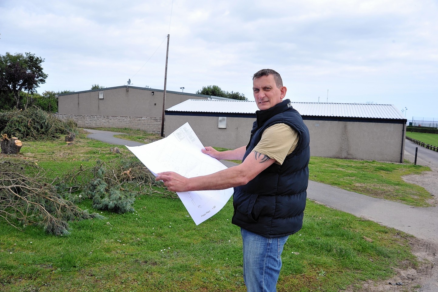 Paul Greenall with the squash court plans for Fraserburgh