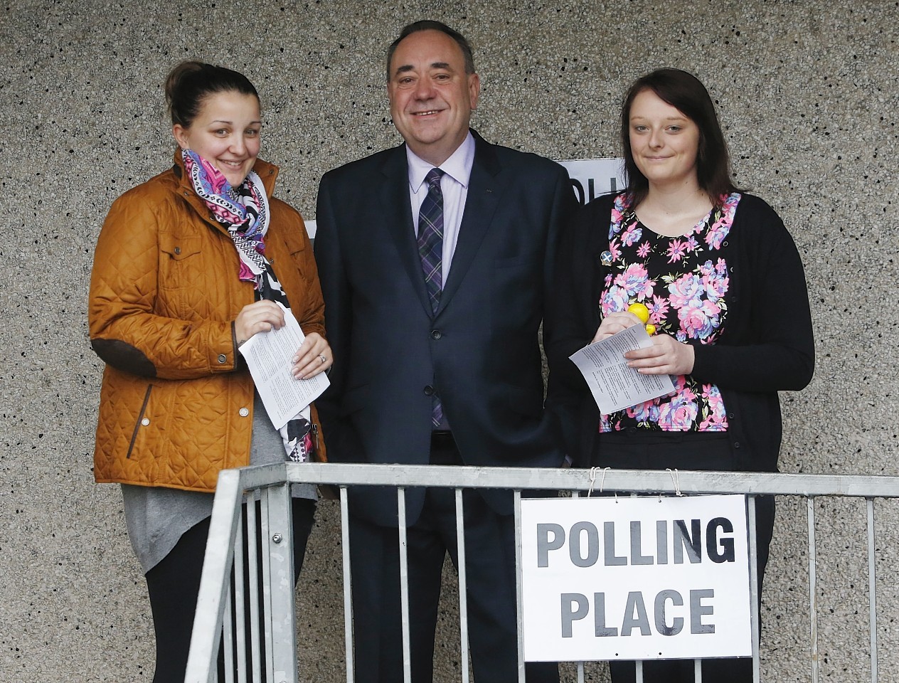 Salmond was joined by first time voters this morning