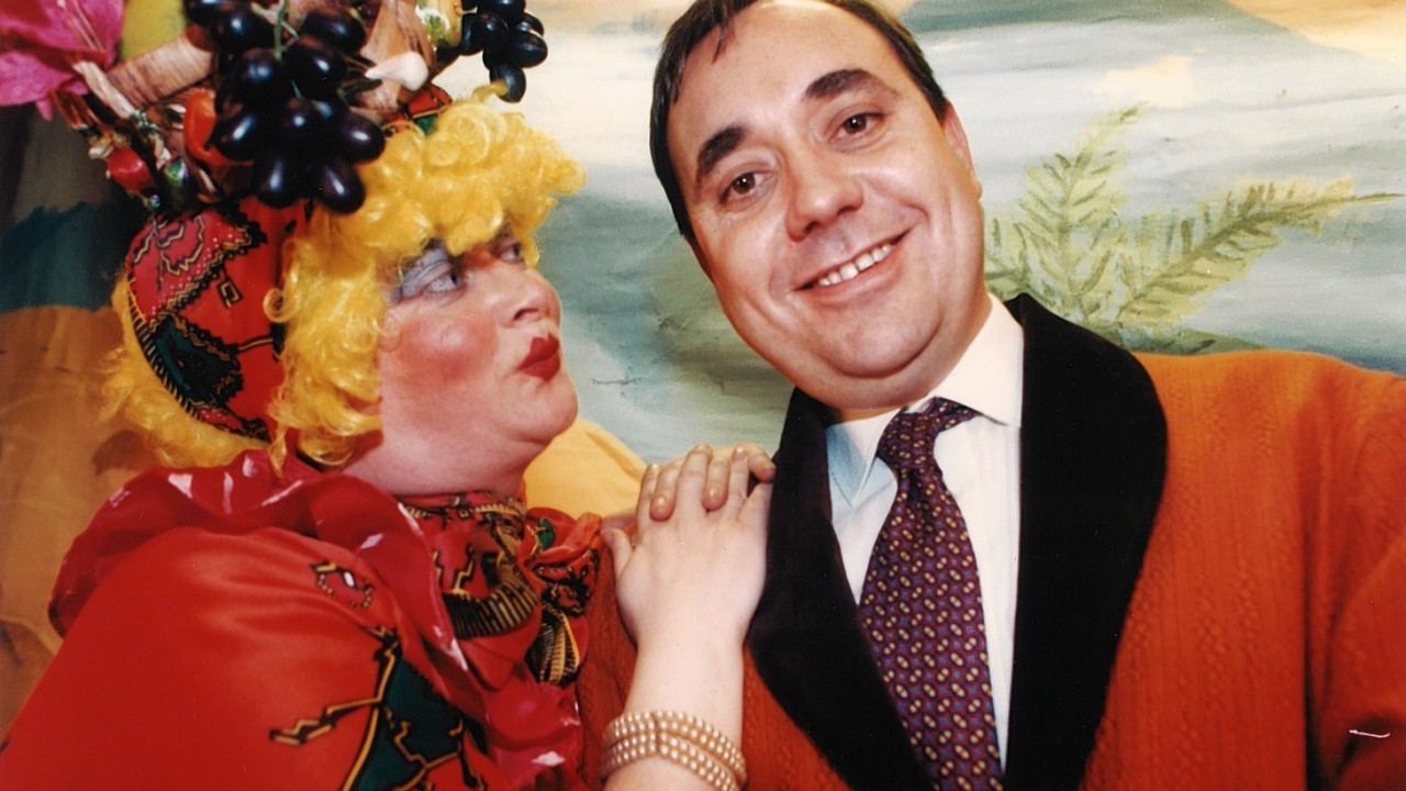 1994 Alex Salmond who briefly appeared in the Dick Whittington panto and Anne Fowler (who played Dame Hyachinth Hedges)