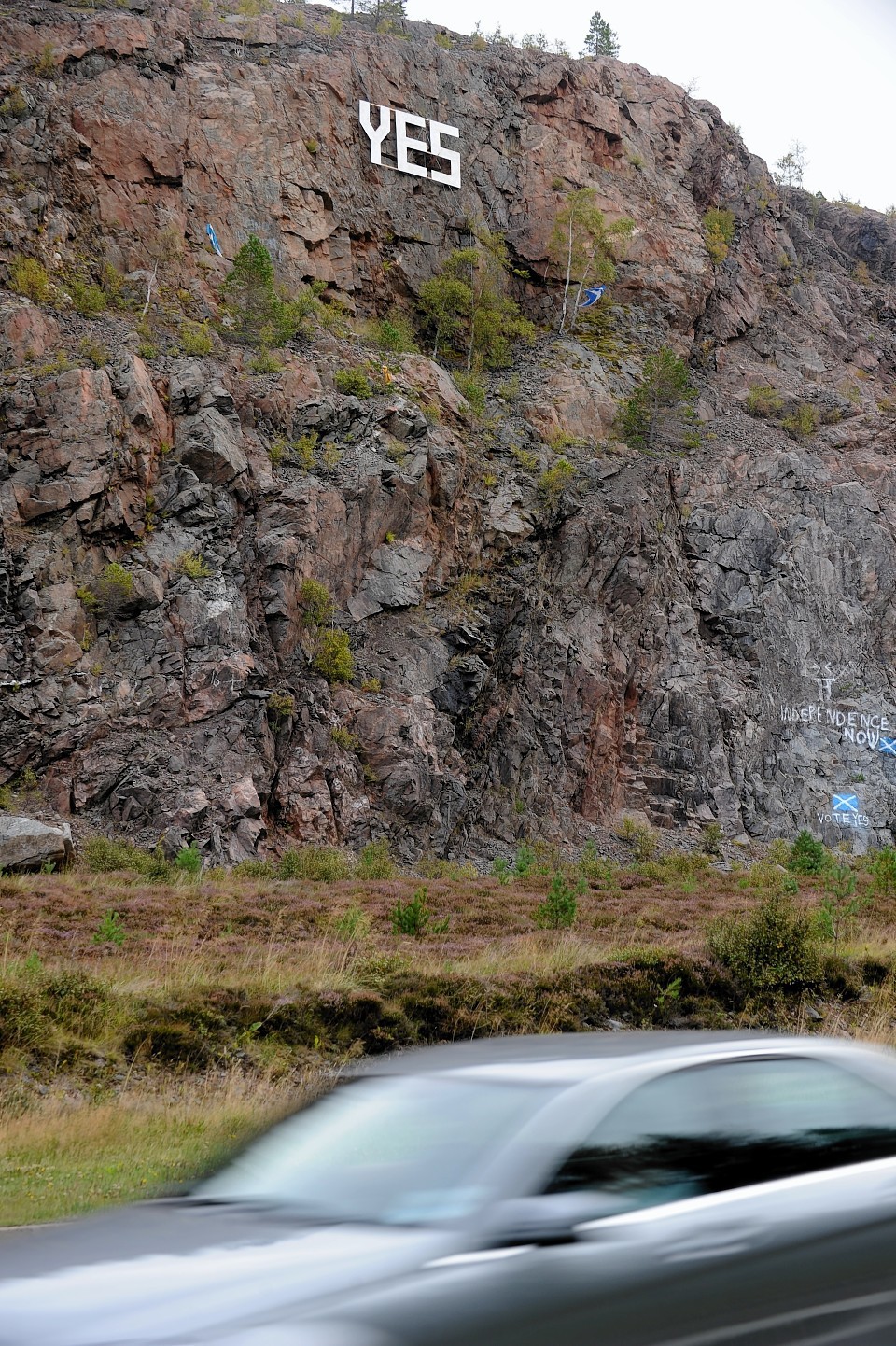 The Yes sign at the Slochd on the A9