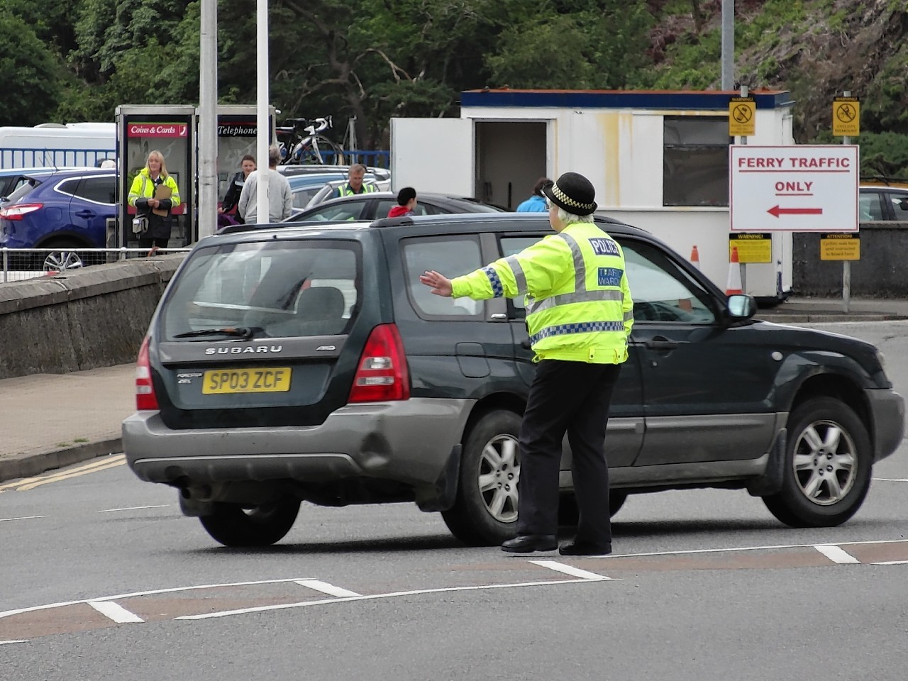 Stornoway's lone traffic warden in action