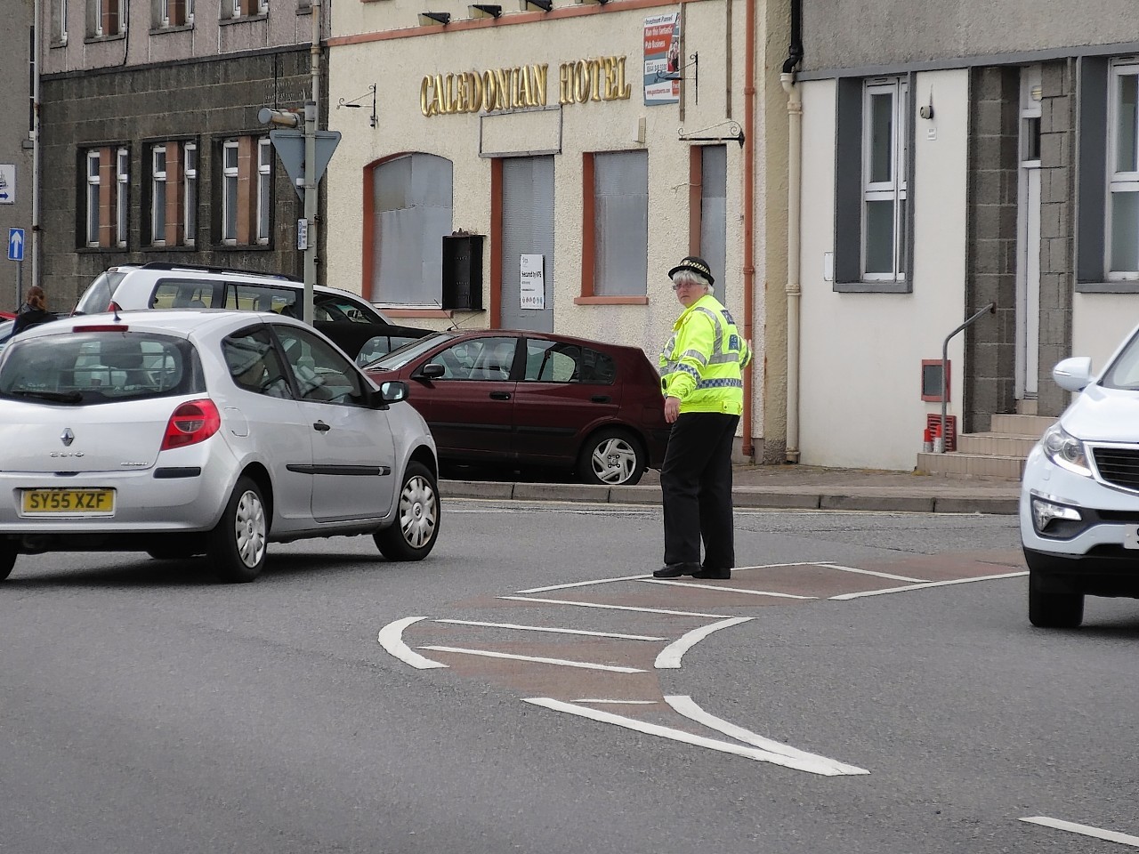 Stornoway's lone traffic warden in action