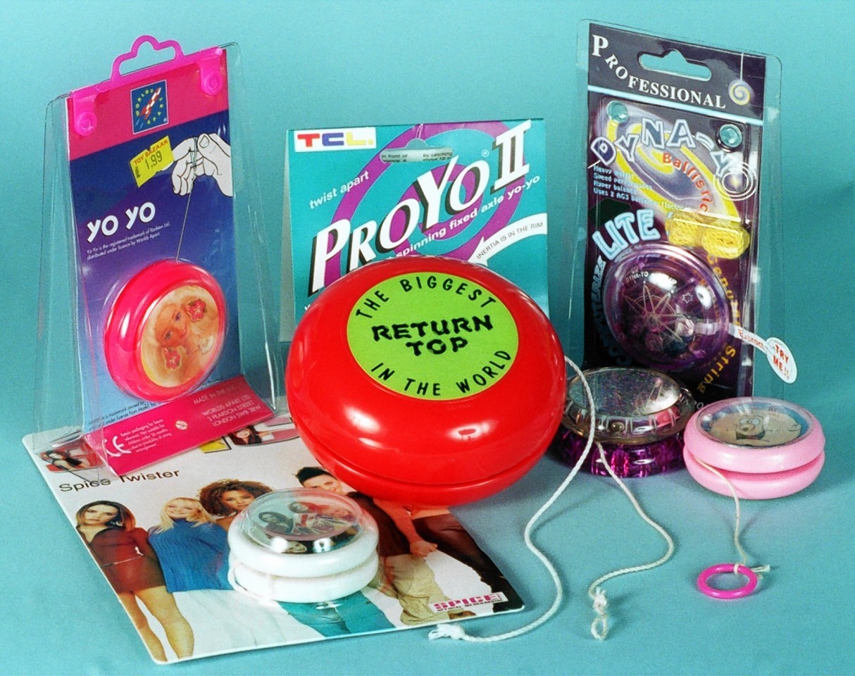 The yoyo was an essential toy and came in a number of different shapes, colours and sizes