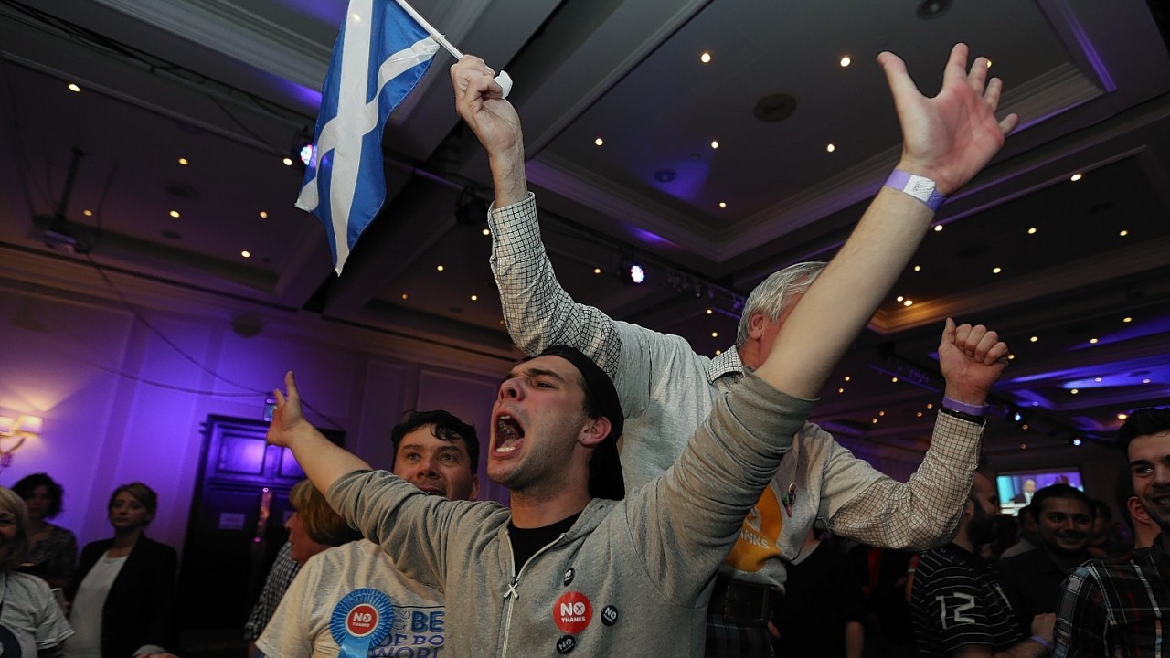 No supporters react at The Marriott Hotel in Glasgow as ballet papers are counted through the night after votes were cast in the Scottish independence referendum