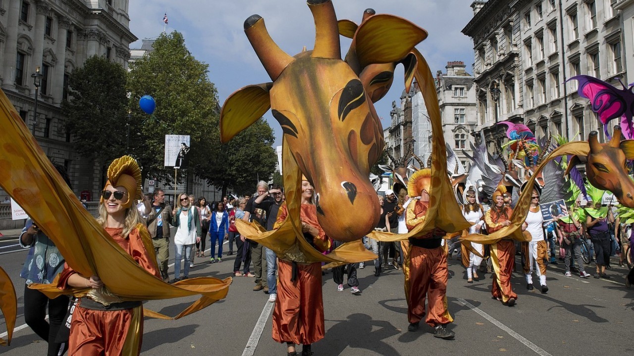 The People's Climate March passes through central London