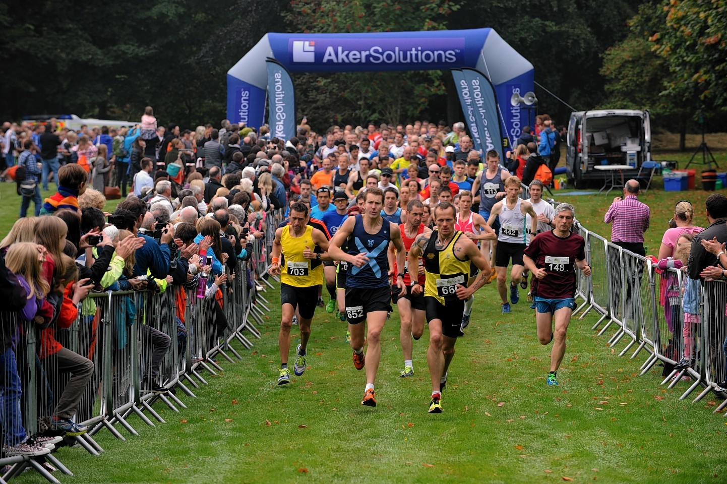 Runners at a previous half marathon at Crathes Castle.