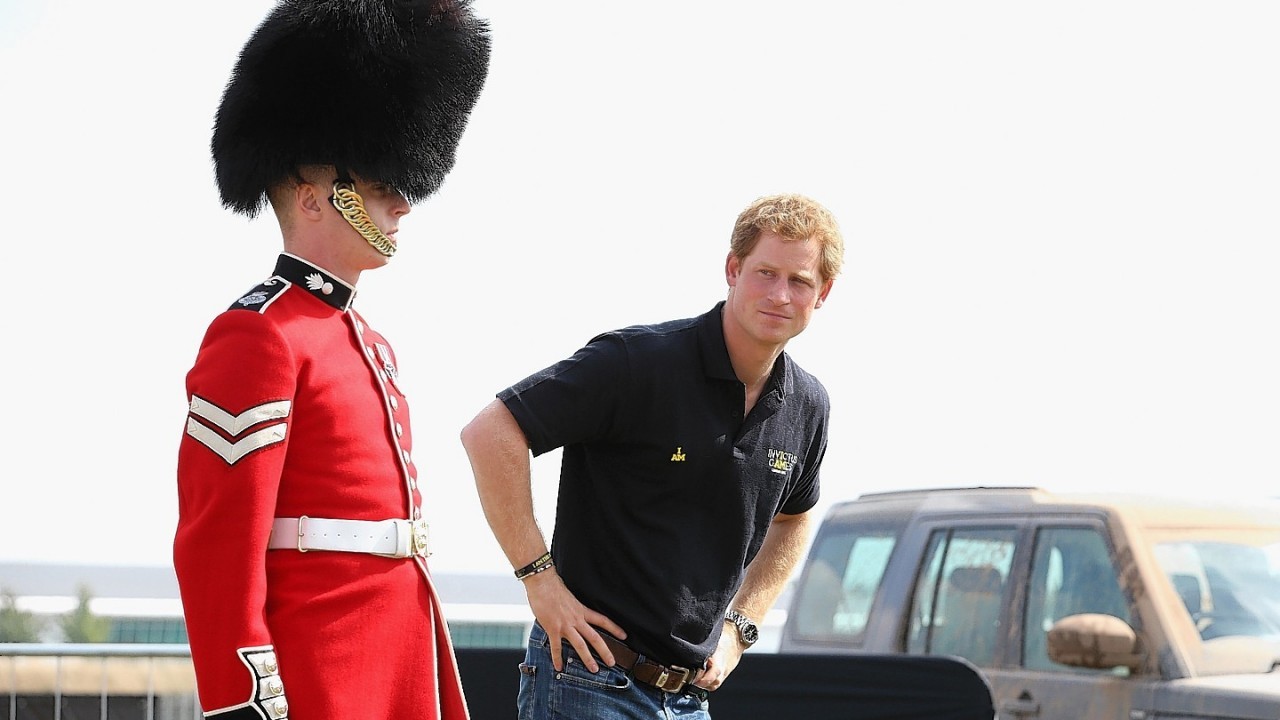 Prince Harry at the Jaguar Landrover driving Challenge  in Gaydon, Warwickshire the first event in the Invictus Games.