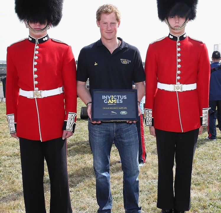 Prince Harry at the Jaguar Landrover driving Challenge  in Gaydon, Warwickshire the first event in the Invictus Games.