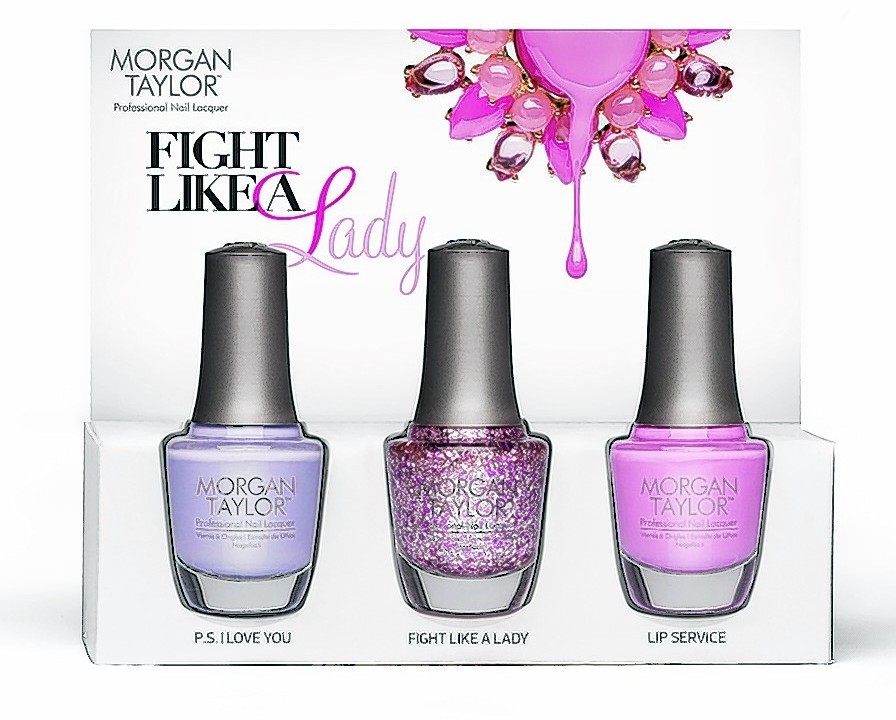 Morgan Taylor Fight Like A Lady trio pack,  £20, salons nationwide and Sally Express