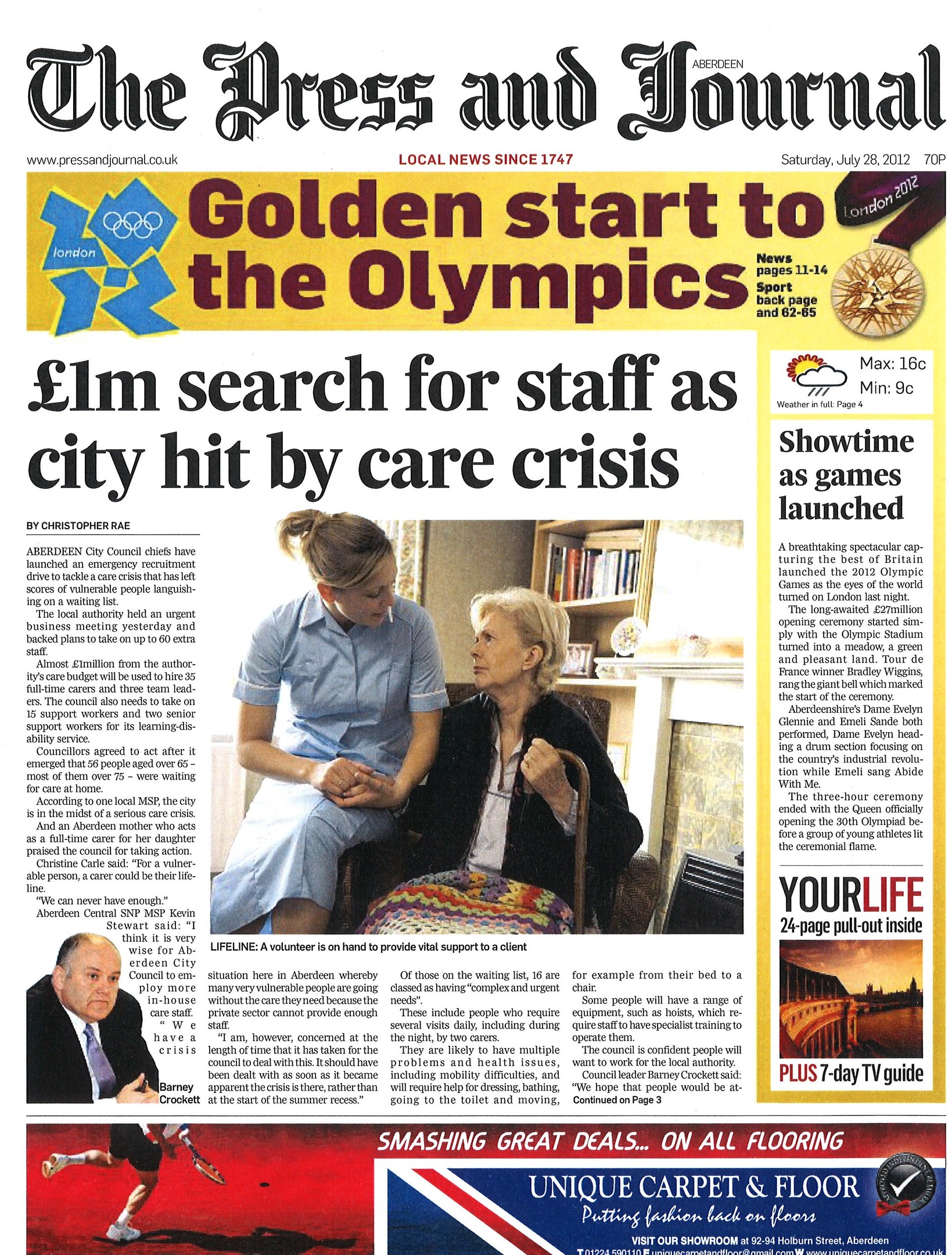Front page 29 July 2012