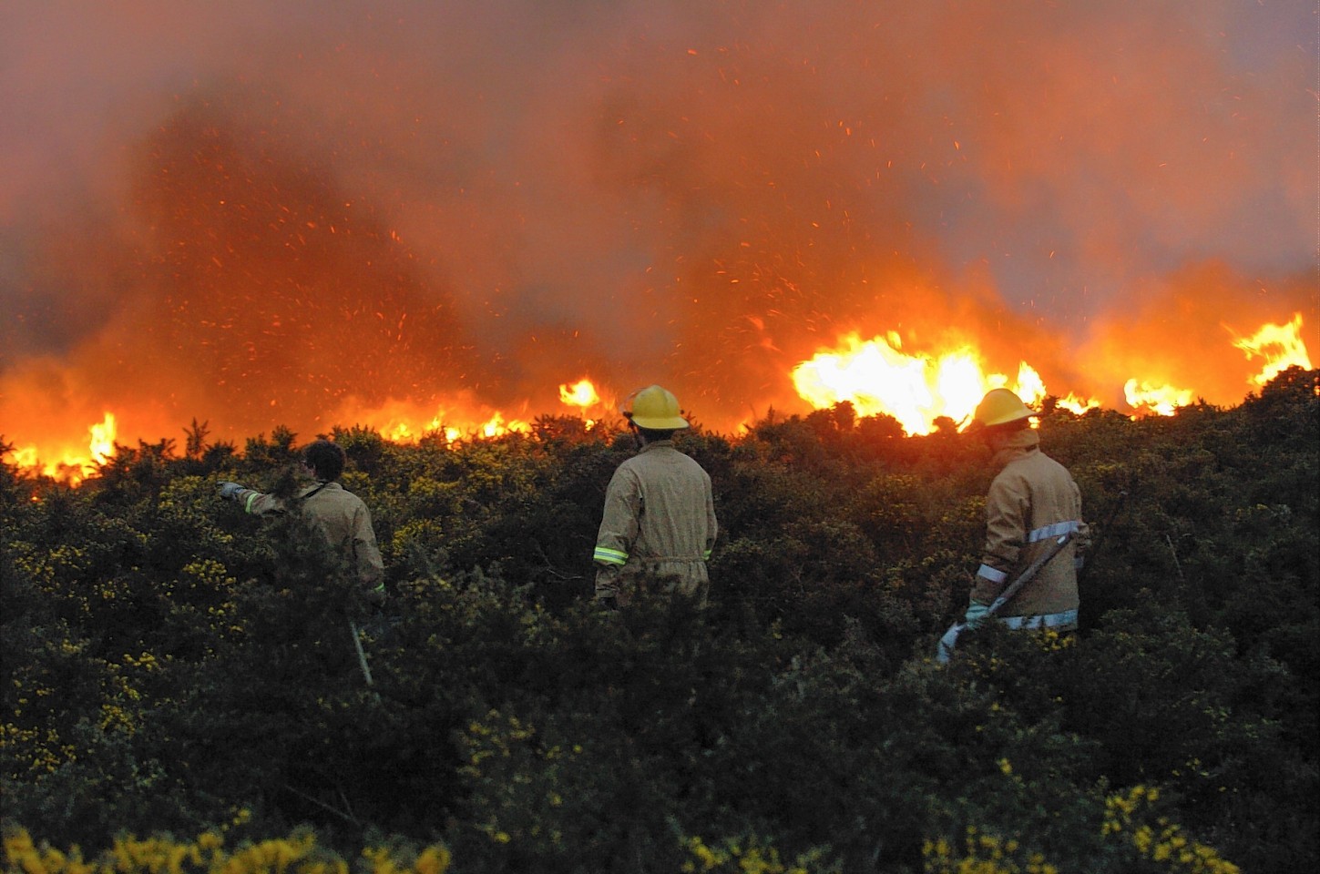 Firefighters tackling a blaze at The Gramps