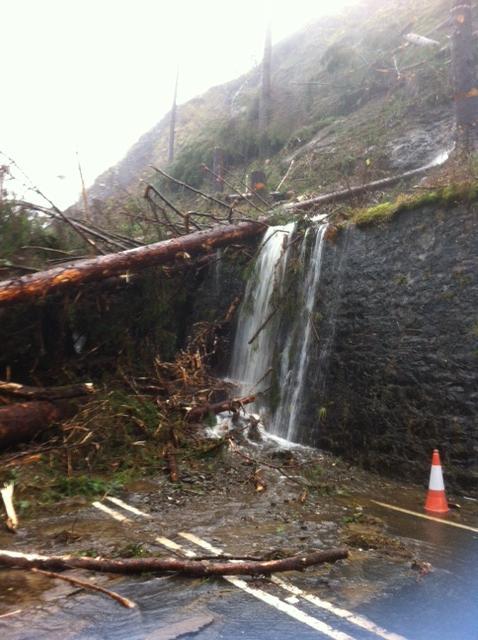 The scene at one of the A82 blockages