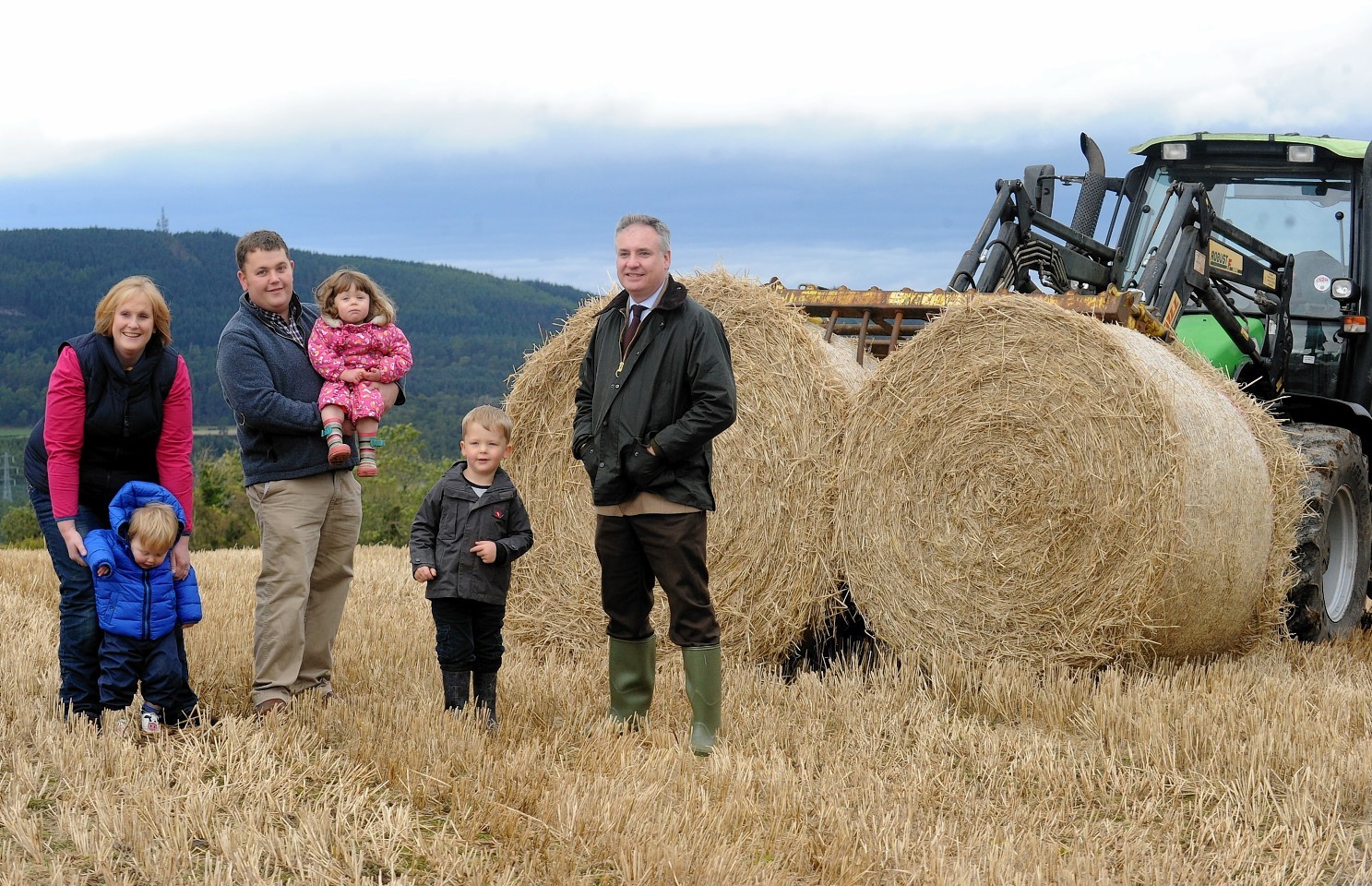 The Bennie family with farm minister Richard Lochhead