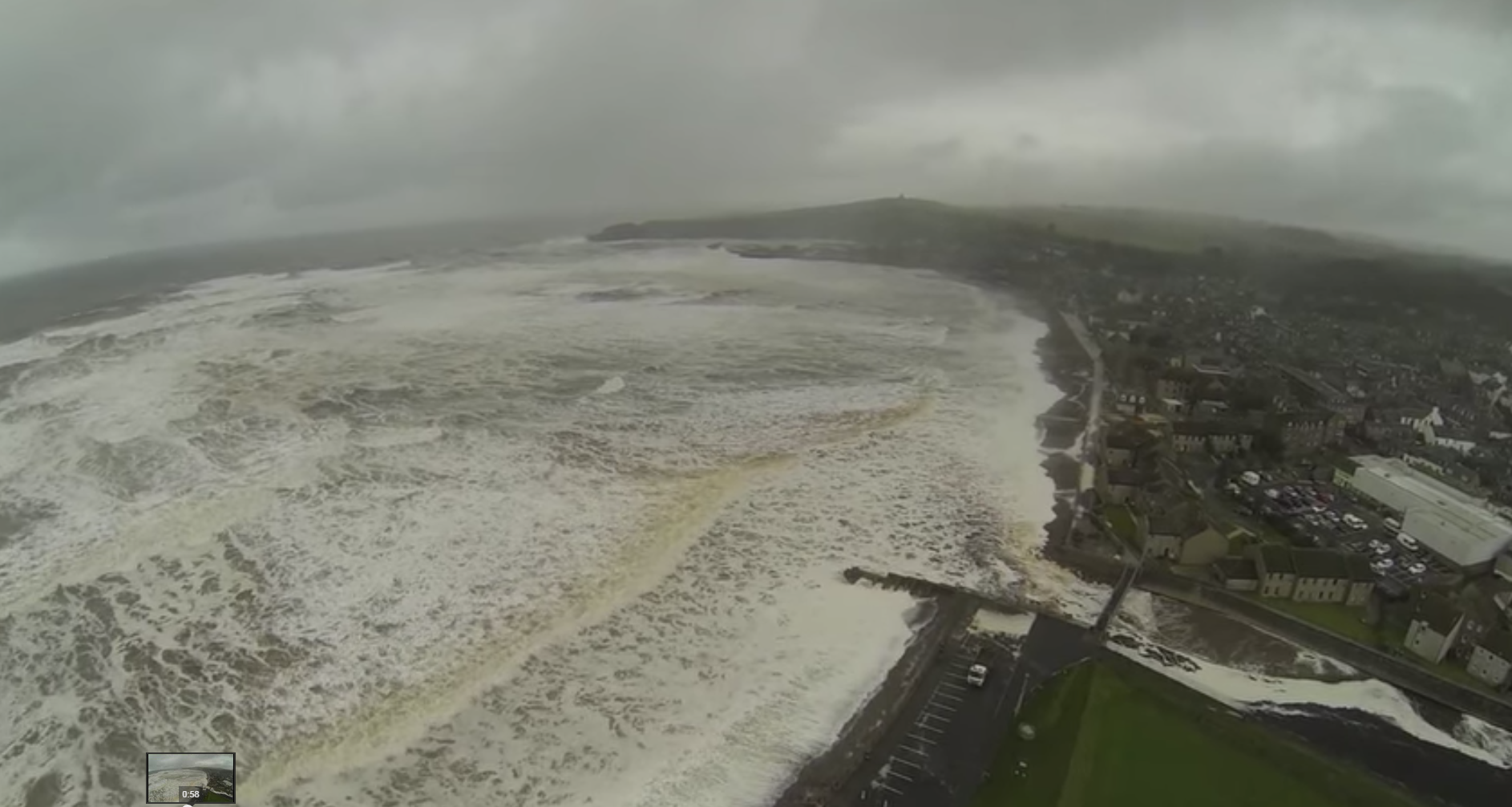 The video footage captures the very worst of the waves