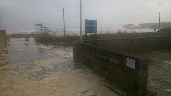 Flooding in Stonehaven. Picture by Twitter user Ray McRobbie