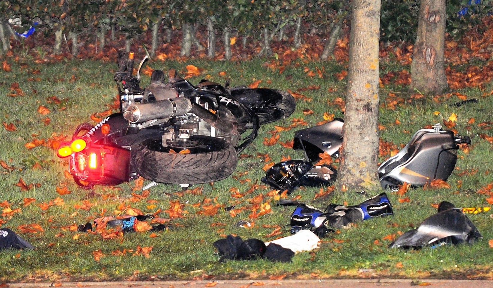 The Kawasaki following the crash near Altens. Credit: Kevin Emslie.