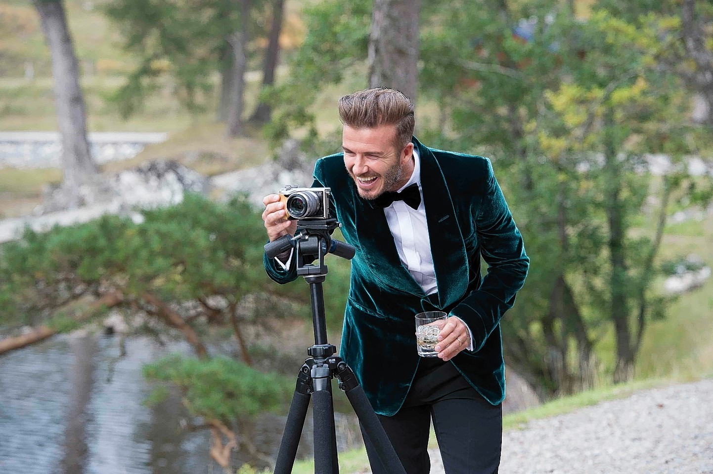 David Beckham at shoot at Loch Maree