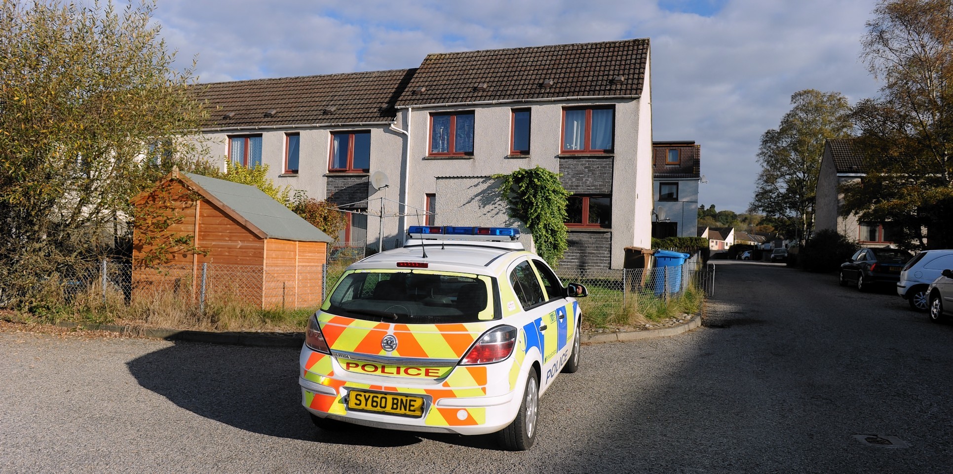 The scene of the incident on Deas Avenue in Dingwall