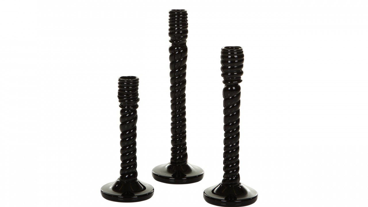 Flamant Claudia Black Candle Holder Set of 3, £54,