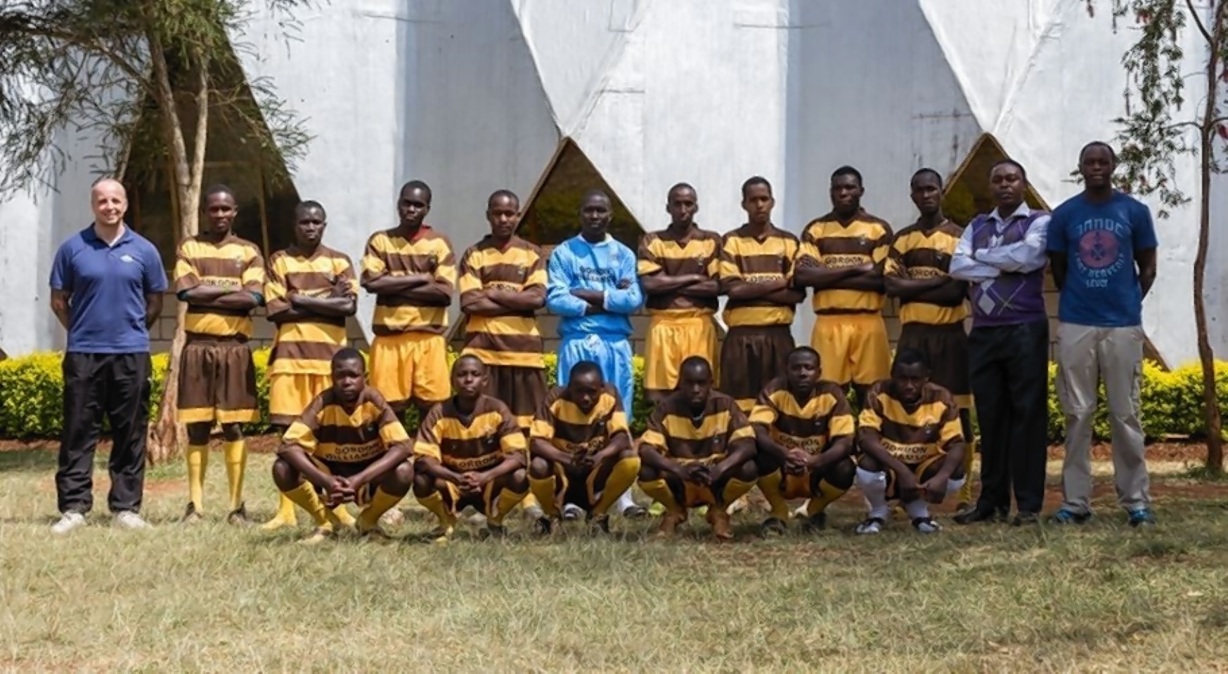 The AfriCan-Cans proudly show off their Forres strips.