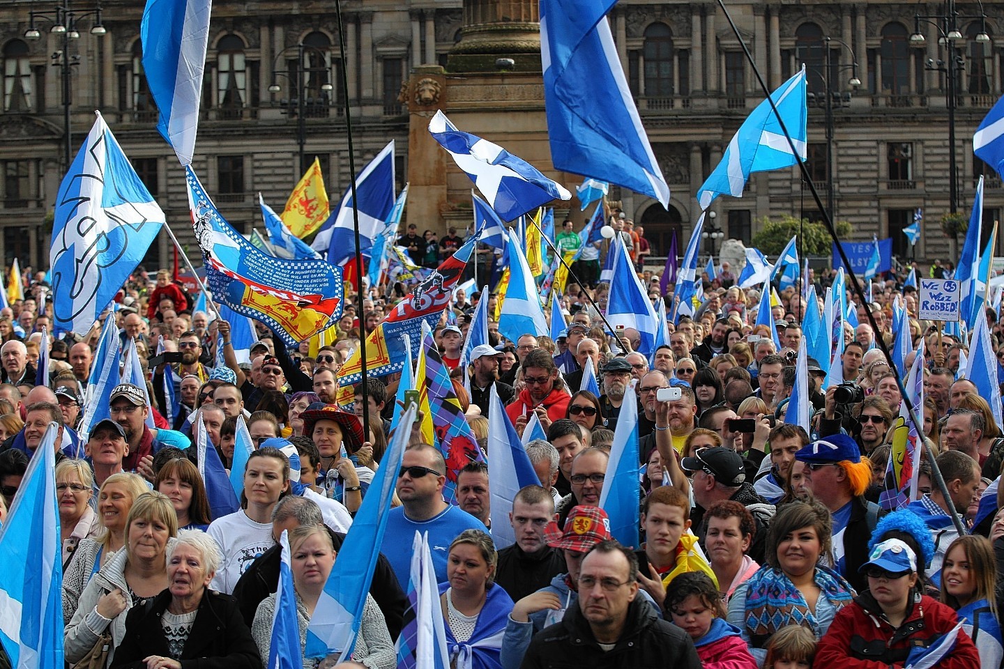 The pro-independence rally in Glasgow's George Square