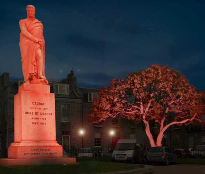 Lighting which has been implemented  in Golden Square by Aberdeen Inspired which impressed judges to retain Aberdeen's Purple Flag accreditation