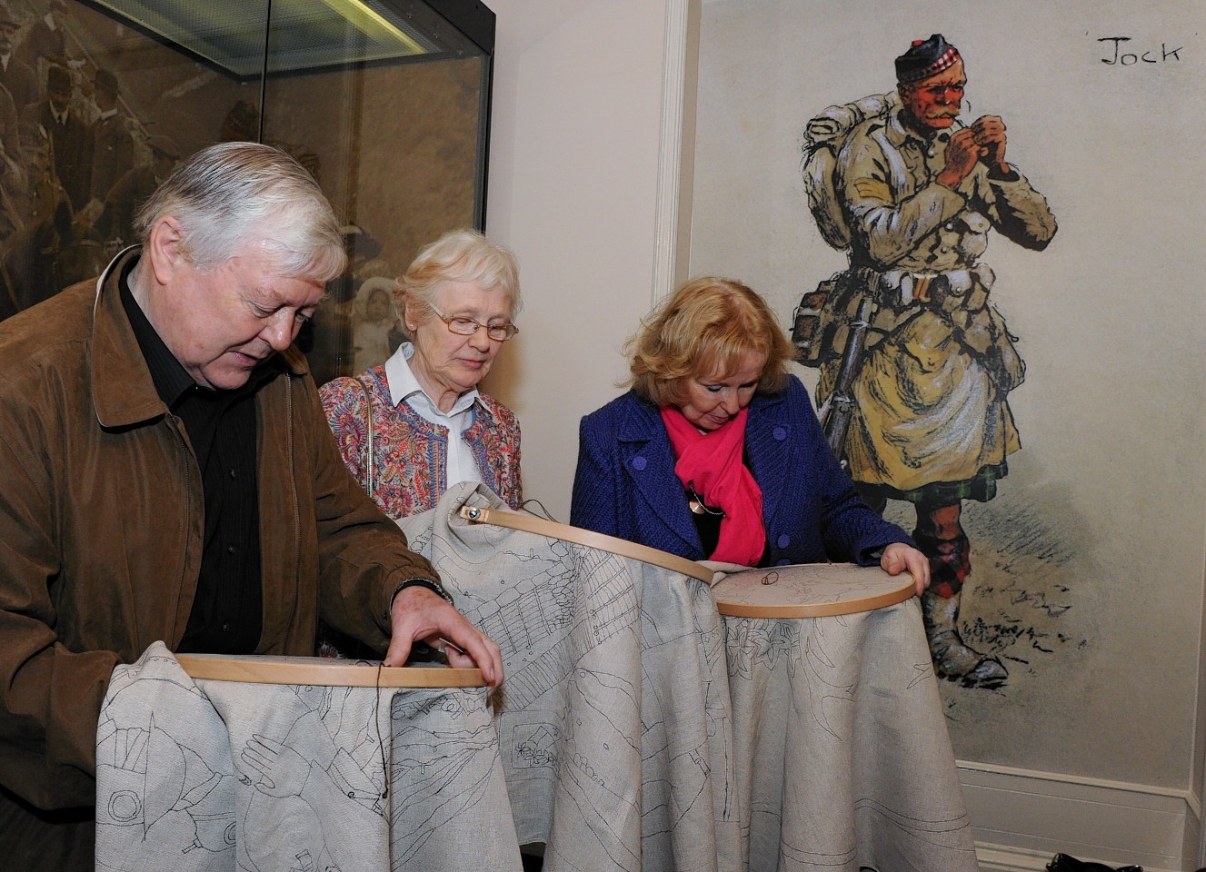 Working on the Gordon Highlanders tapestry