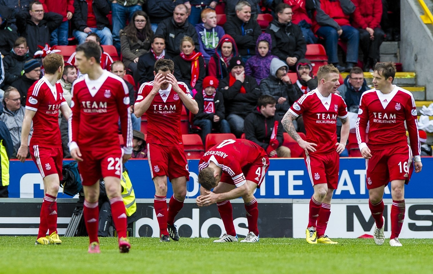 The Dons players were left gutted after 