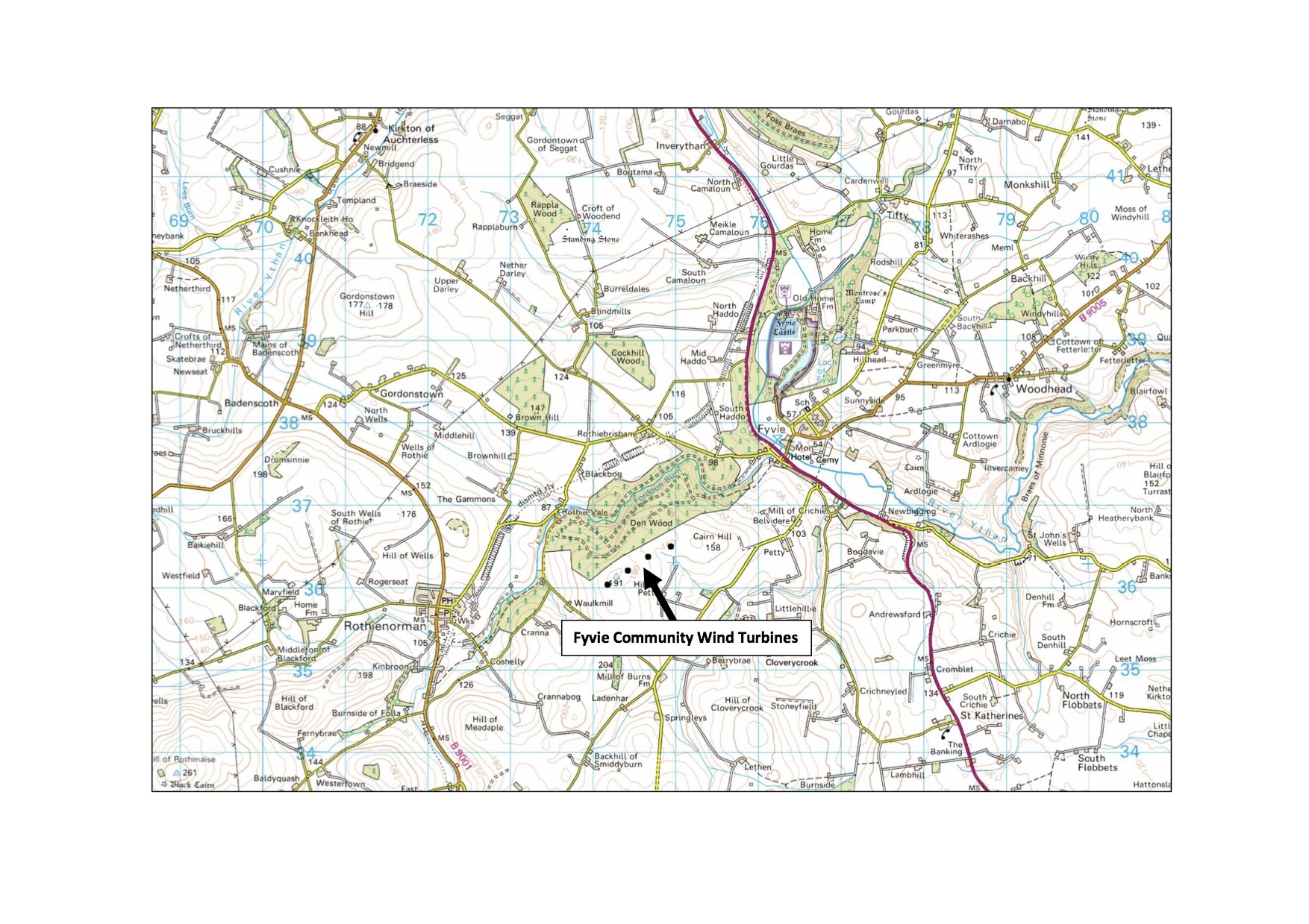 Hill of Petty - location map