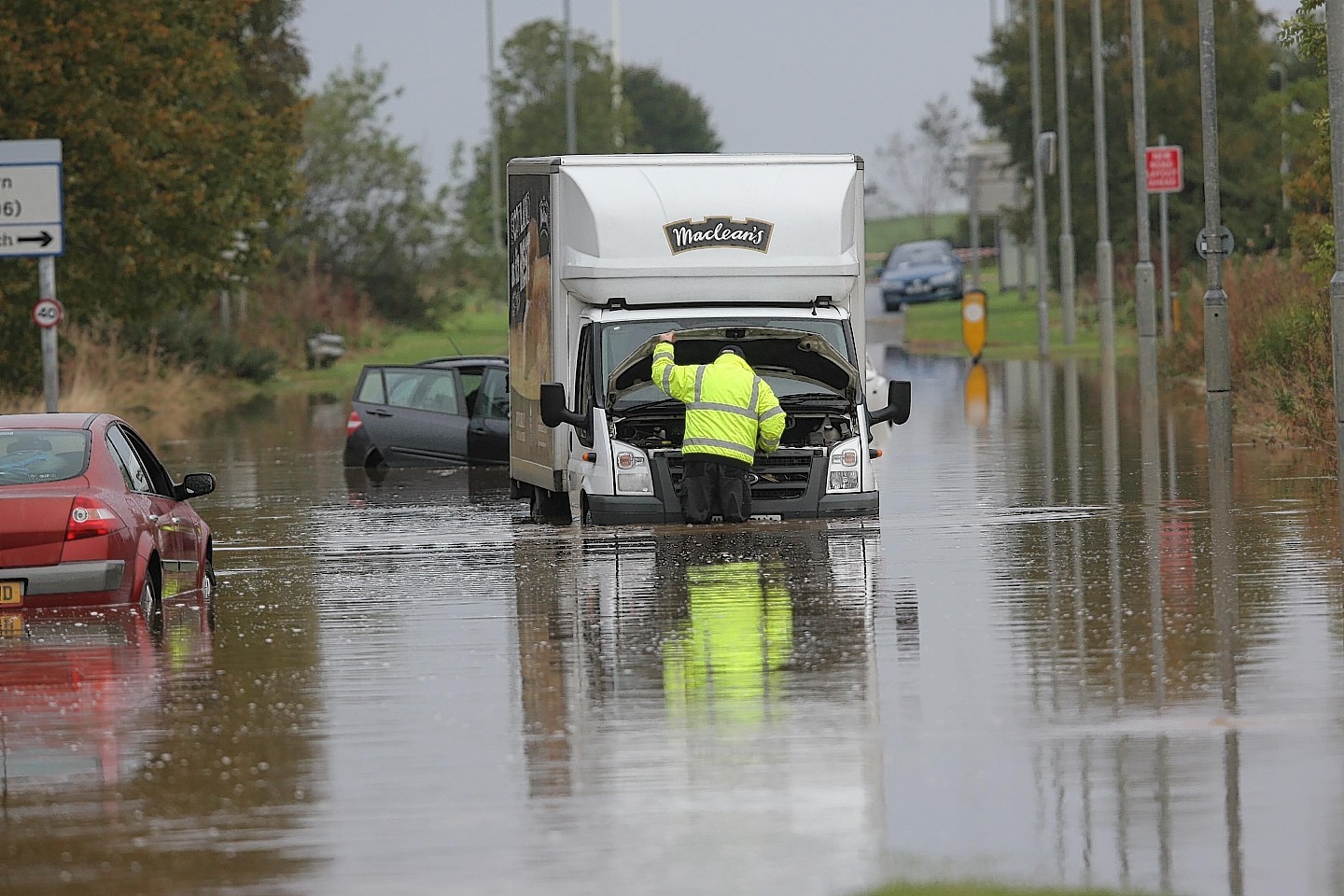 Flooding on Barn Church Road in Inverness