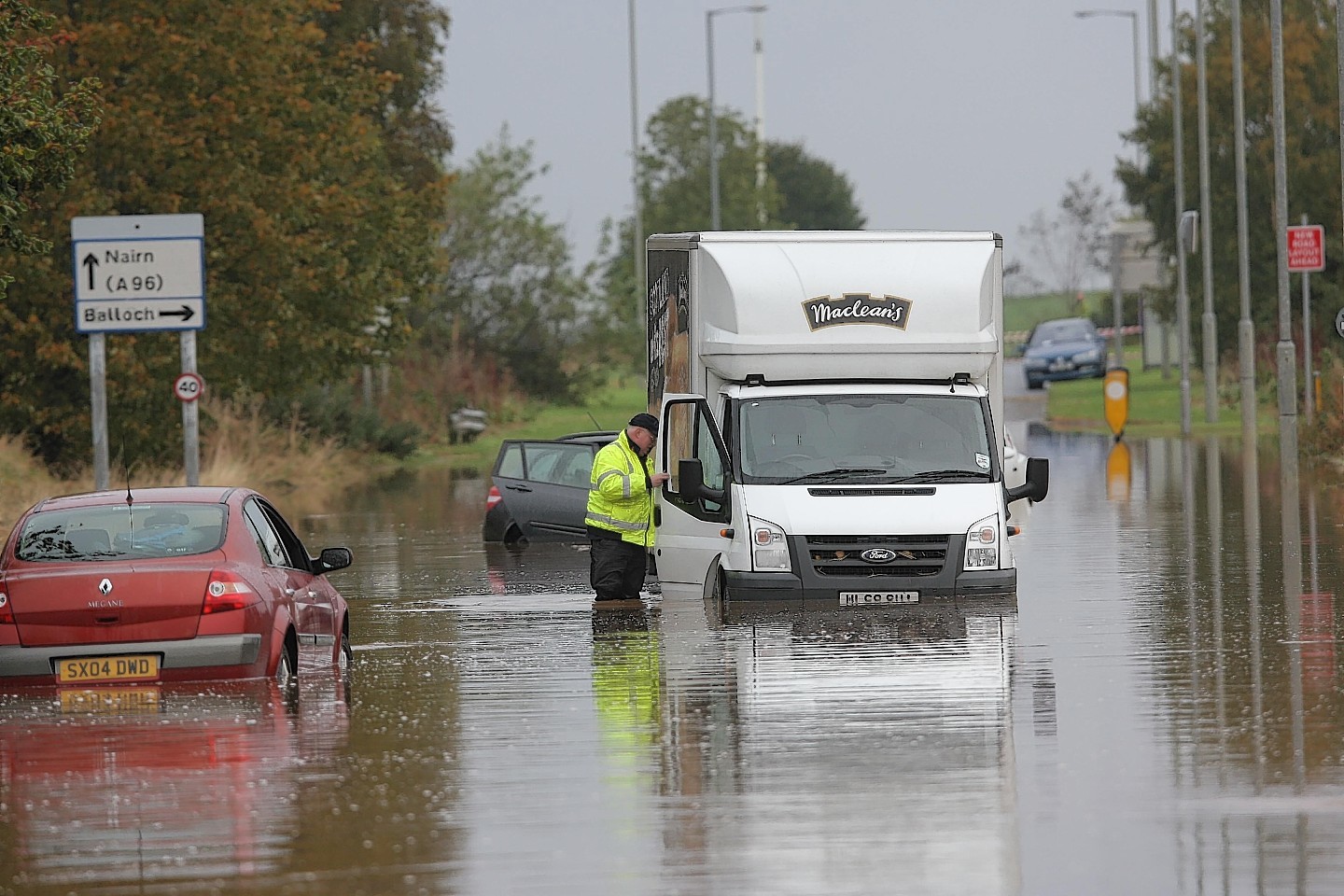 Flooding on Barn Church Road in Inverness