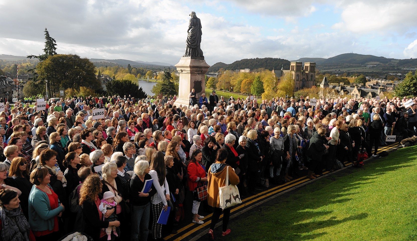The massed choirs at Inverness Castle last year to mark the end of the Mod