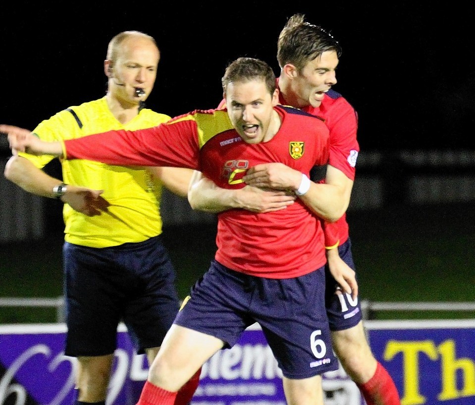 Michael Dunlop celebrates Rovers second goal last night