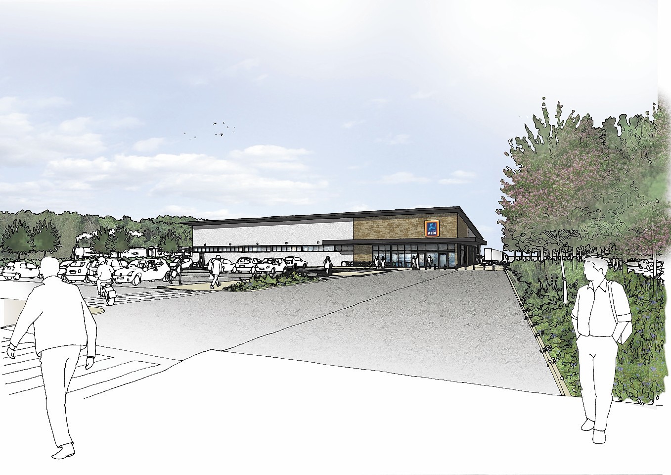 Artist's impression of the proposed retail park at North Road, Fort William