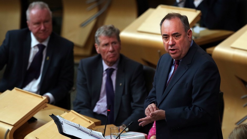 First Minister Alex Salmond (far right) said the Poll Tax brought misery to Scottish communities