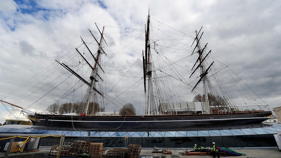 The Cutty Sark, the world's oldest surviving tea clipper